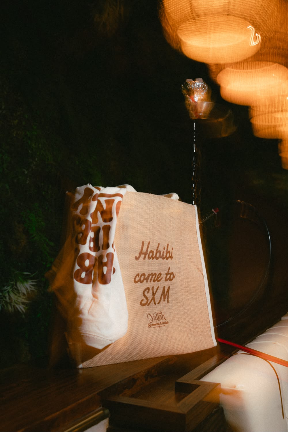 Yallah 'Habibi Come to SXM' woven beach bag